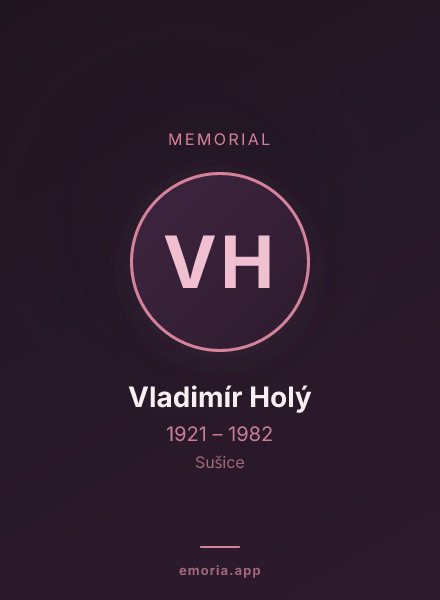 Memorial portrait of Vladimír Holý