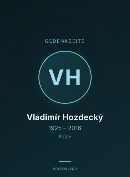 Gedenkportrait von Vladimír Hozdecký