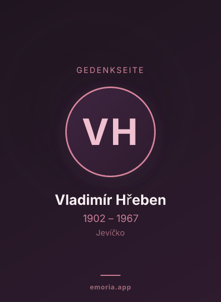 Gedenkportrait von Vladimír Hřeben