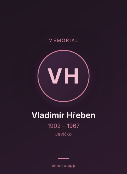 Memorial portrait of Vladimír Hřeben