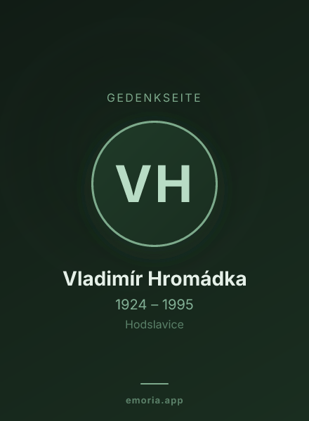 Gedenkportrait von Vladimír Hromádka