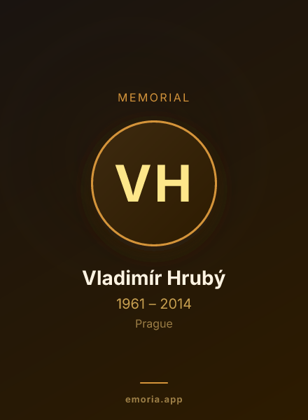 Memorial portrait of Vladimír Hrubý