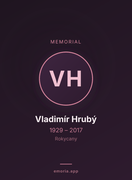 Memorial portrait of Vladimír Hrubý