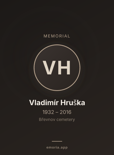 Memorial portrait of Vladimír Hruška