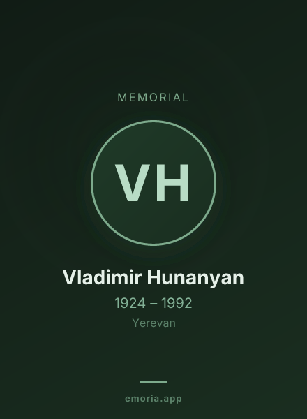 Memorial portrait of Vladimir Hunanyan