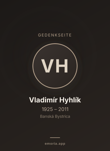 Gedenkportrait von Vladimír Hyhlík