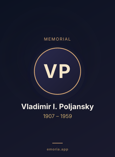 Memorial portrait of Vladimir I. Poljansky