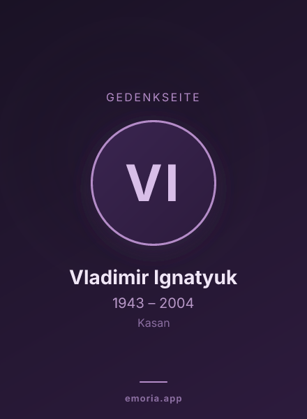 Gedenkportrait von Vladimir Ignatyuk