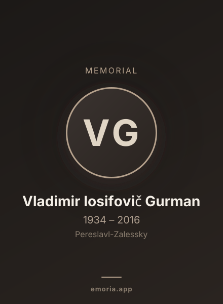 Memorial portrait of Vladimir Iosifovič Gurman