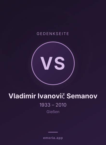 Gedenkportrait von Vladimir Ivanovič Semanov