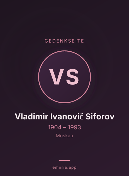 Gedenkportrait von Vladimir Ivanovič Siforov