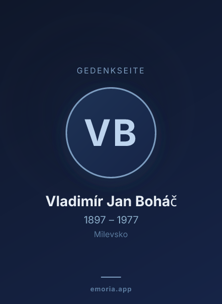 Gedenkportrait von Vladimír Jan Boháč