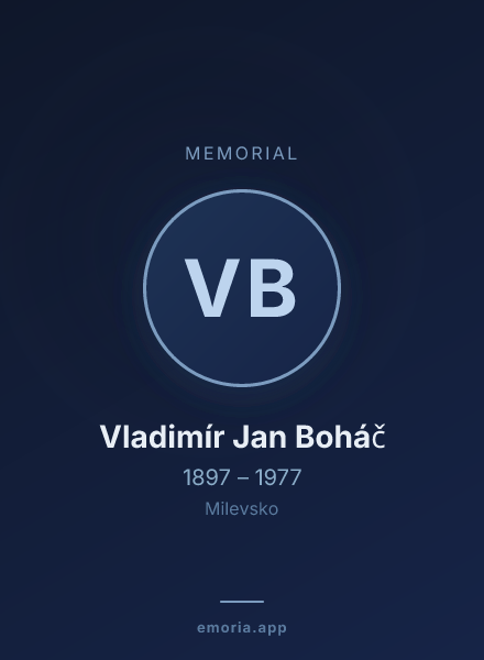 Memorial portrait of Vladimír Jan Boháč