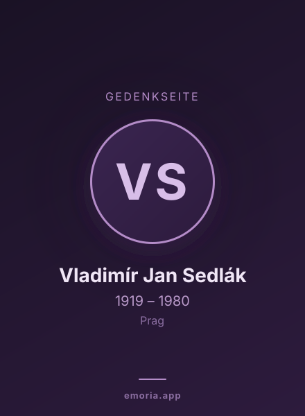 Gedenkportrait von Vladimír Jan Sedlák