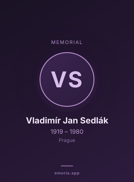 Memorial portrait of Vladimír Jan Sedlák