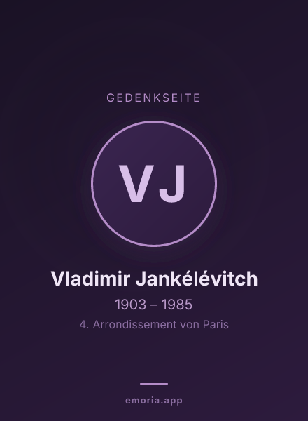 Gedenkportrait von Vladimir Jankélévitch