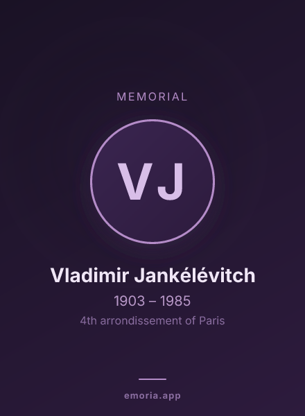 Memorial portrait of Vladimir Jankélévitch