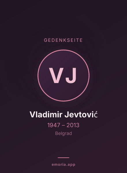 Gedenkportrait von Vladimir Jevtović