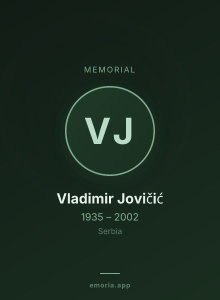 Memorial portrait of Vladimir Jovičić