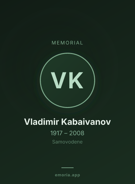 Memorial portrait of Vladimir Kabaivanov