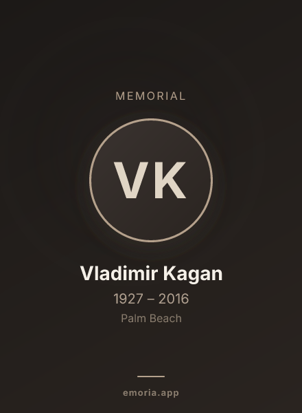 Memorial portrait of Vladimir Kagan
