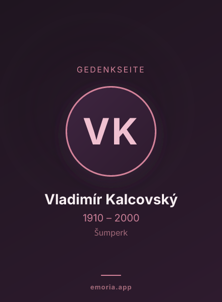 Gedenkportrait von Vladimír Kalcovský