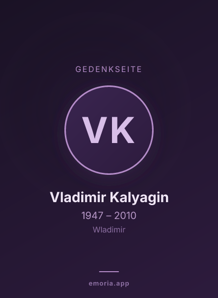 Gedenkportrait von Vladimir Kalyagin
