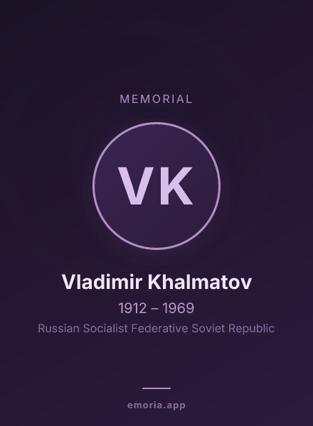 Memorial portrait of Vladimir Khalmatov