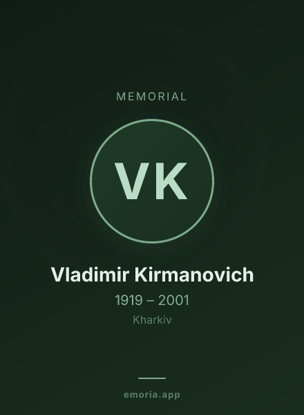 Memorial portrait of Vladimir Kirmanovich
