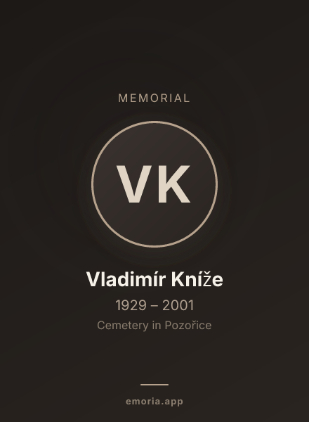 Memorial portrait of Vladimír Kníže