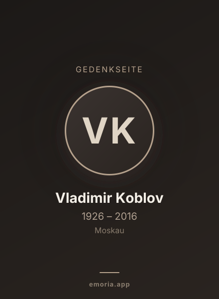 Gedenkportrait von Vladimir Koblov