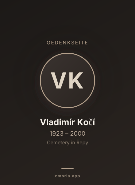 Gedenkportrait von Vladimír Kočí