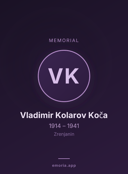 Memorial portrait of Vladimir Kolarov Koča