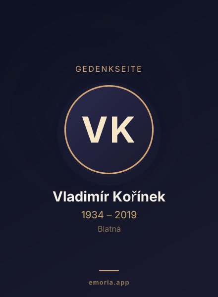 Gedenkportrait von Vladimír Kořínek