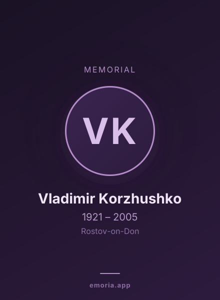 Memorial portrait of Vladimir Korzhushko