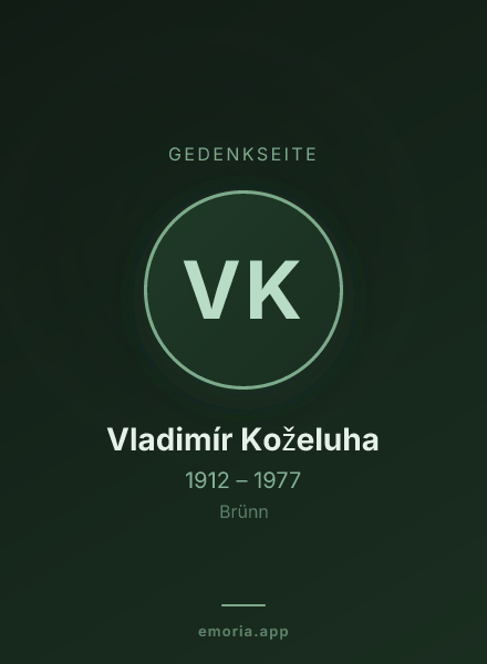 Gedenkportrait von Vladimír Koželuha