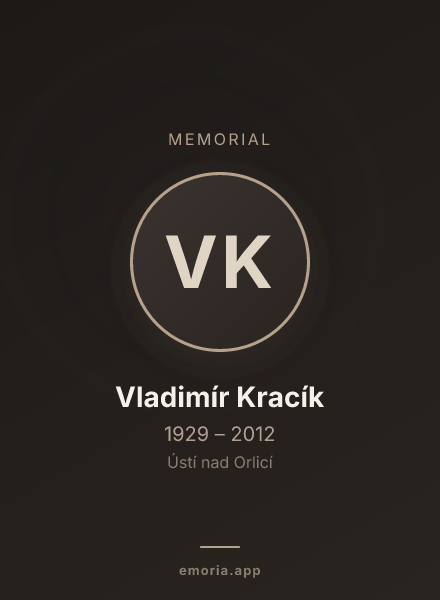 Memorial portrait of Vladimír Kracík