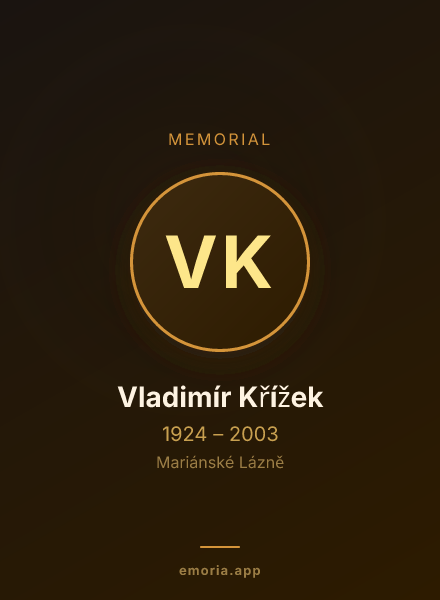 Memorial portrait of Vladimír Křížek