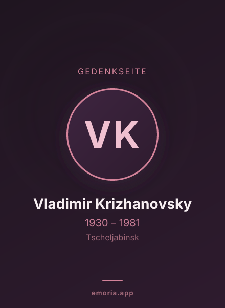 Gedenkportrait von Vladimir Krizhanovsky