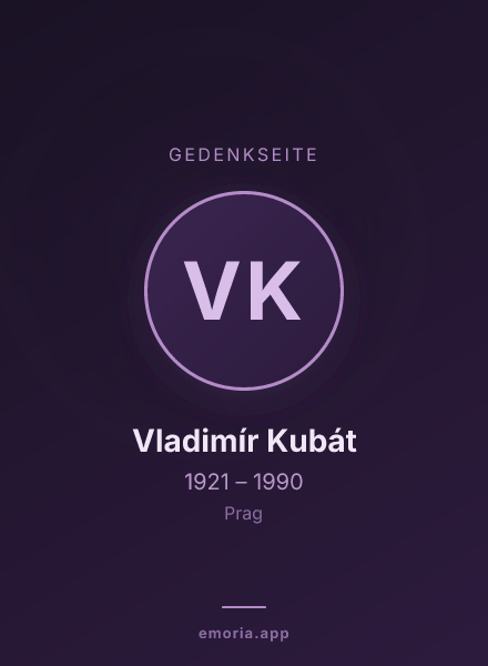 Gedenkportrait von Vladimír Kubát