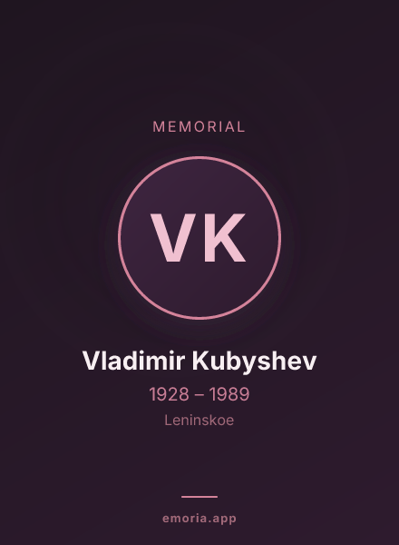 Memorial portrait of Vladimir Kubyshev