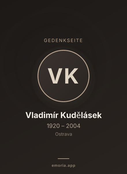 Gedenkportrait von Vladimír Kudělásek