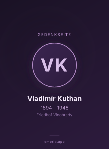 Gedenkportrait von Vladimír Kuthan