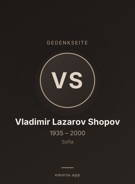 Gedenkportrait von Vladimir Lazarov Shopov