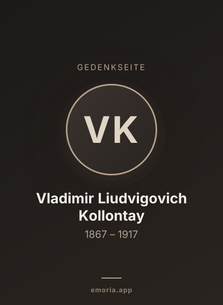 Gedenkportrait von Vladimir Liudvigovich Kollontay