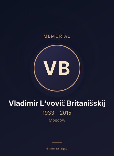 Memorial portrait of Vladimir L‘vovič Britanišskij