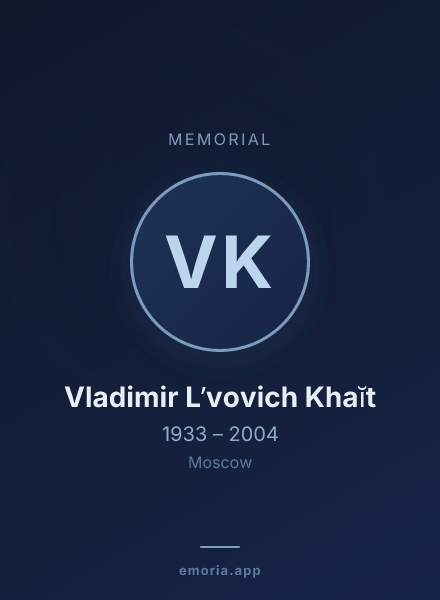 Memorial portrait of Vladimir Lʹvovich Khaĭt