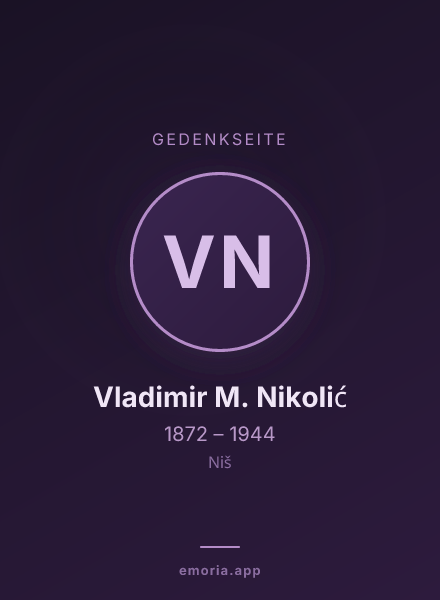Gedenkportrait von Vladimir M. Nikolić