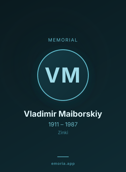 Memorial portrait of Vladimir Maiborskiy