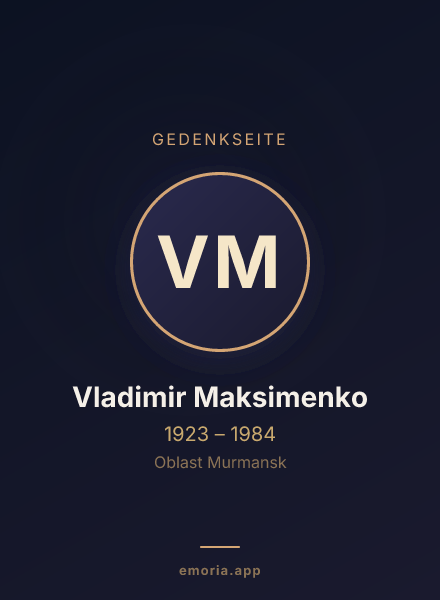 Gedenkportrait von Vladimir Maksimenko